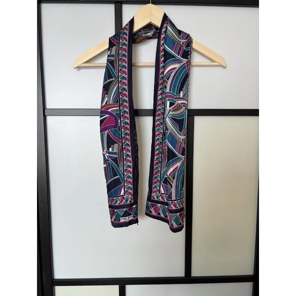 Adrienne Landau Scarf Multicolor Scandi Girl Office Handbag Scarf Abstract Print